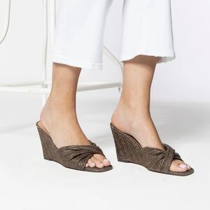 Elegant Brown Wedge Sandals